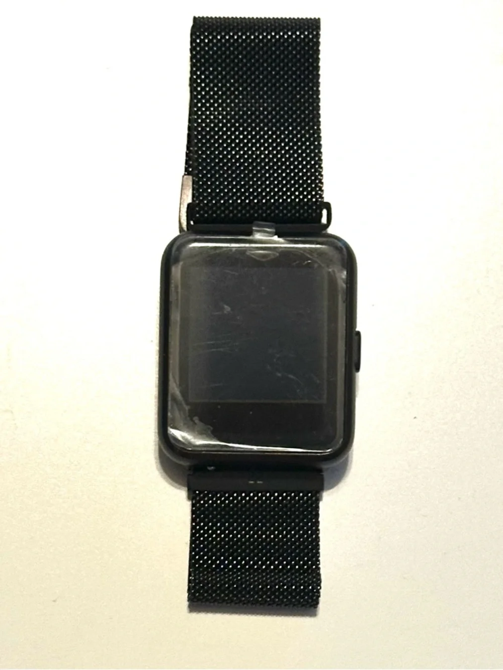 Black Smart Fitness Watch Metal Mesh Magnetic Band Emerge S3 Android & IPhone